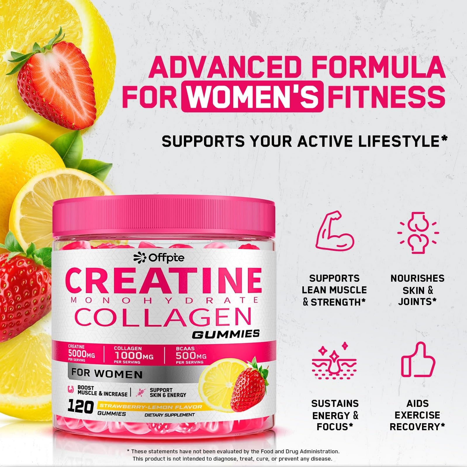 Creatine for Women with Collagen & BCAAs, 120 Ct Creatine Gummies for Women — Amazon image 4