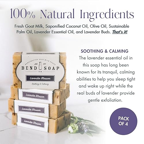 Miniatura 7 de Bend Soap Company Jabón de leche de cabra totalmente natural hecho a mano para aliviar la piel seca árbol de té 4 unidades