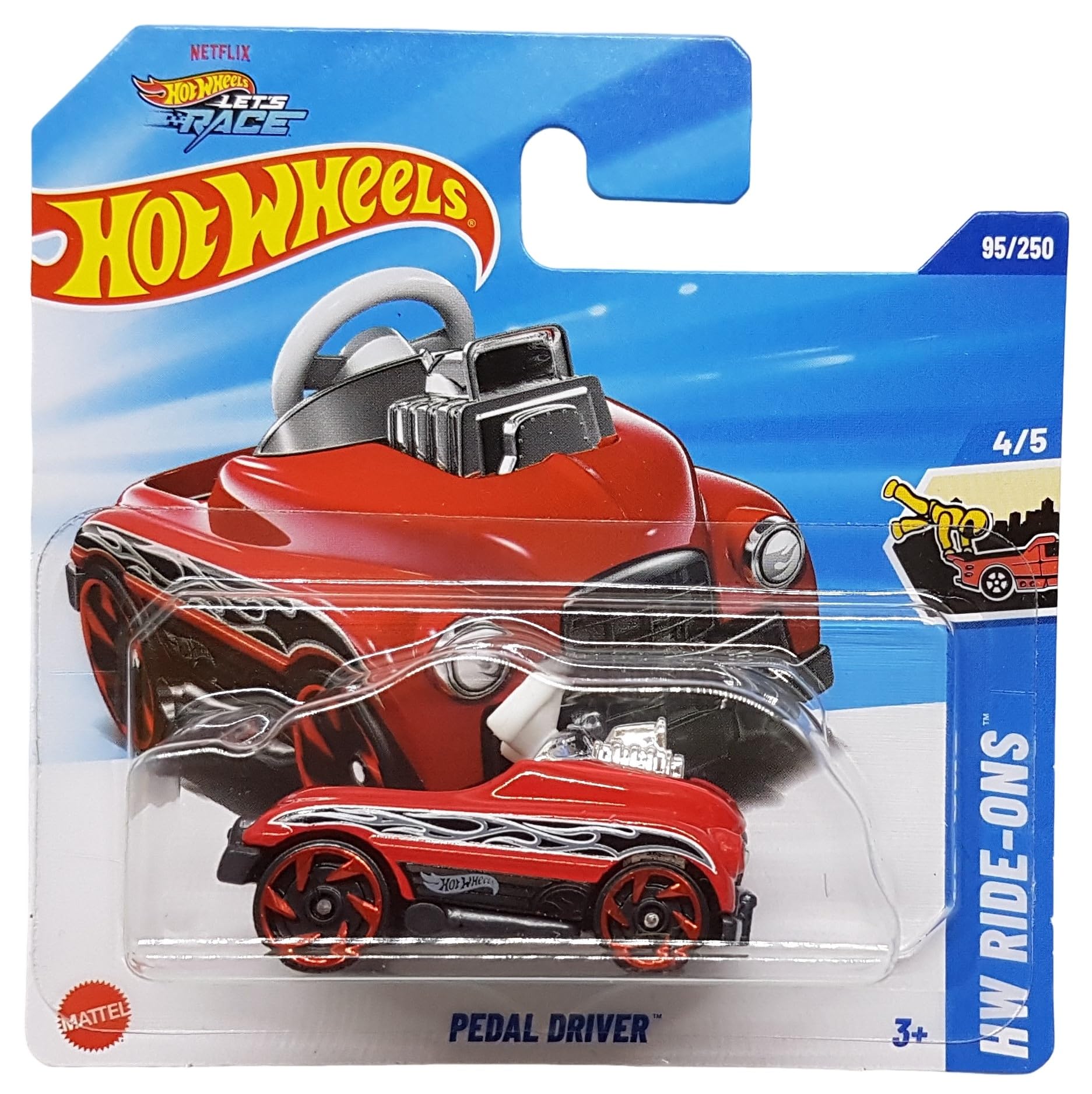 Hot Wheels - Pedal Driver - HW Ride-Ons 4/5 - JBC23 - Short Card - Netflix Let's Race - TH Treasure Hunt - Mattel 2025-1:64