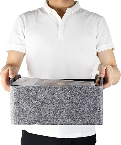 Miniatura 4 de Canastas de almacenamiento Welaxy, de fieltro, plegables, organizador de cubos de almacenamiento, cajones de estante plegables, organizadores, caja