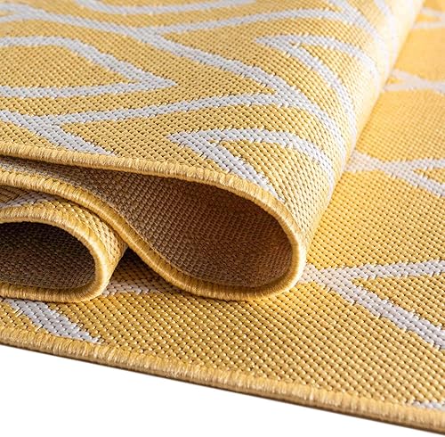 Miniatura 8 de Jill Zarin Outdoor Collection - Alfombra rectangular de 3 pies 3 pulgadas x 5 pies 3 pulgadas, color amarillo marfil y marfil