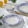 Spode x Brocato Set of 4 Blue Italian Dinner Plates - Quality Earthenware, Brocato Motif with Blue and White Oriental Border, Made in England, Dishwasher & Microwave Safe, 20cm
