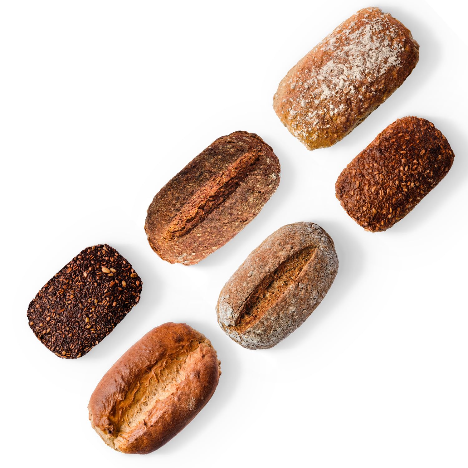 Brotrausch Dinkelbrot Backmischungen (5×400g + 1x 350g) – inkl. Holz-Backform & Toppings – Natürlich, Vegan & Ohne Zusätze – Mit Dinkel, Vollkorn & Roggen - Ballaststoff- und Proteinreich
