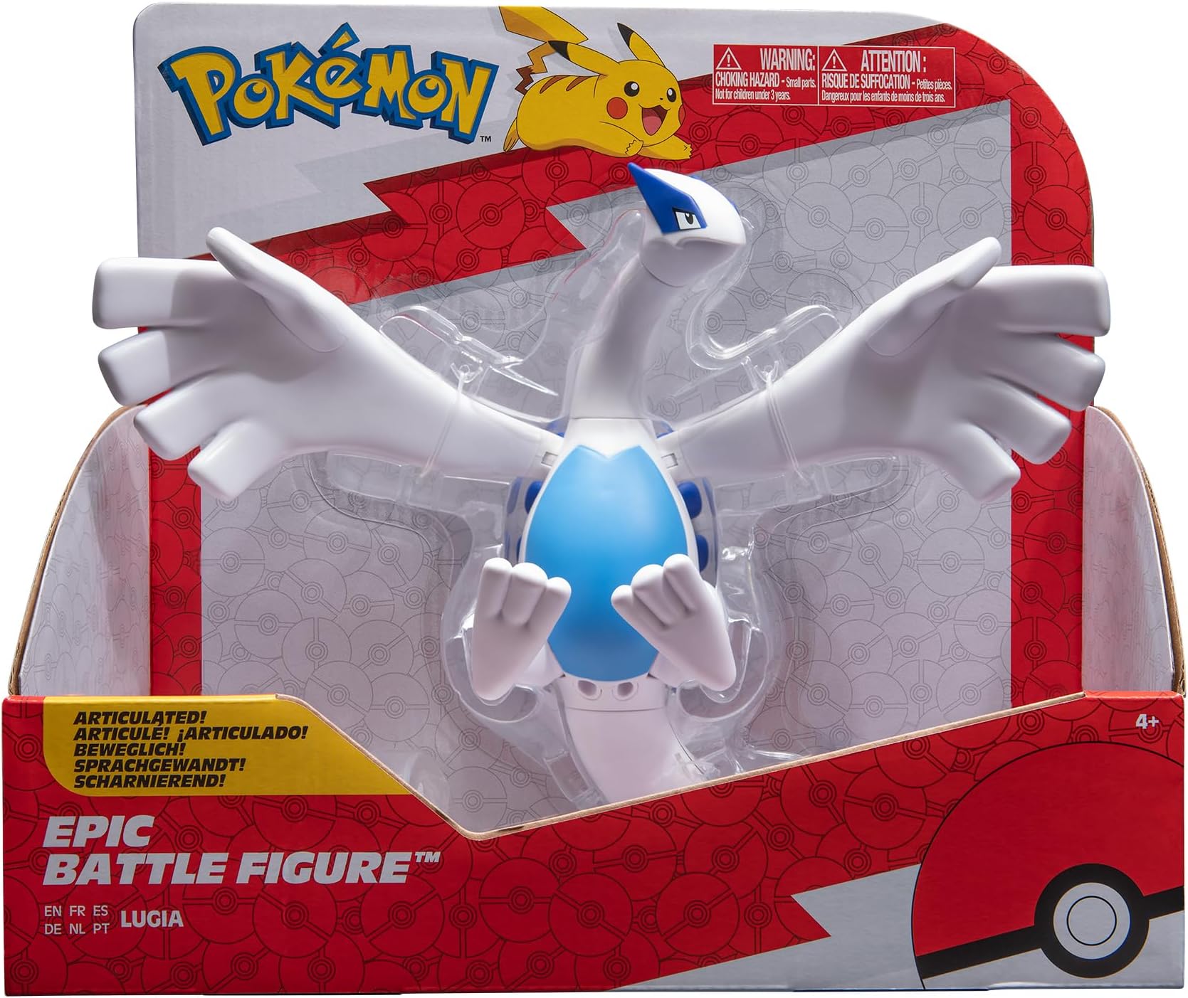 Epic Battle Figure Lugia 12-Inch, Official Articulated Action Figure with Flight Stand, Collectible, Display Toy, For Collectors, Scaled for Battle, 4 Years+