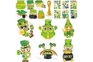 Fancy Land St. Patrick's Day Craft Kit - Shamrock, Owl, and Leprechaun Craft for Kids