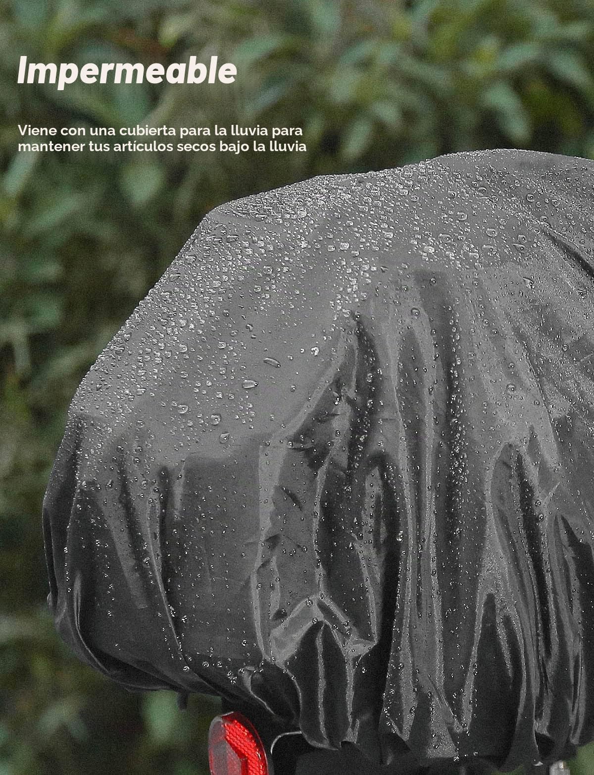 KEMIMOTO Alforja 3 en 1 para portaequipajes, 20 l y Resistente al Agua, Varios Compartimentos, con asa y Correa para el Hombro, Bolsillos Traseros con Protector de Lluvia