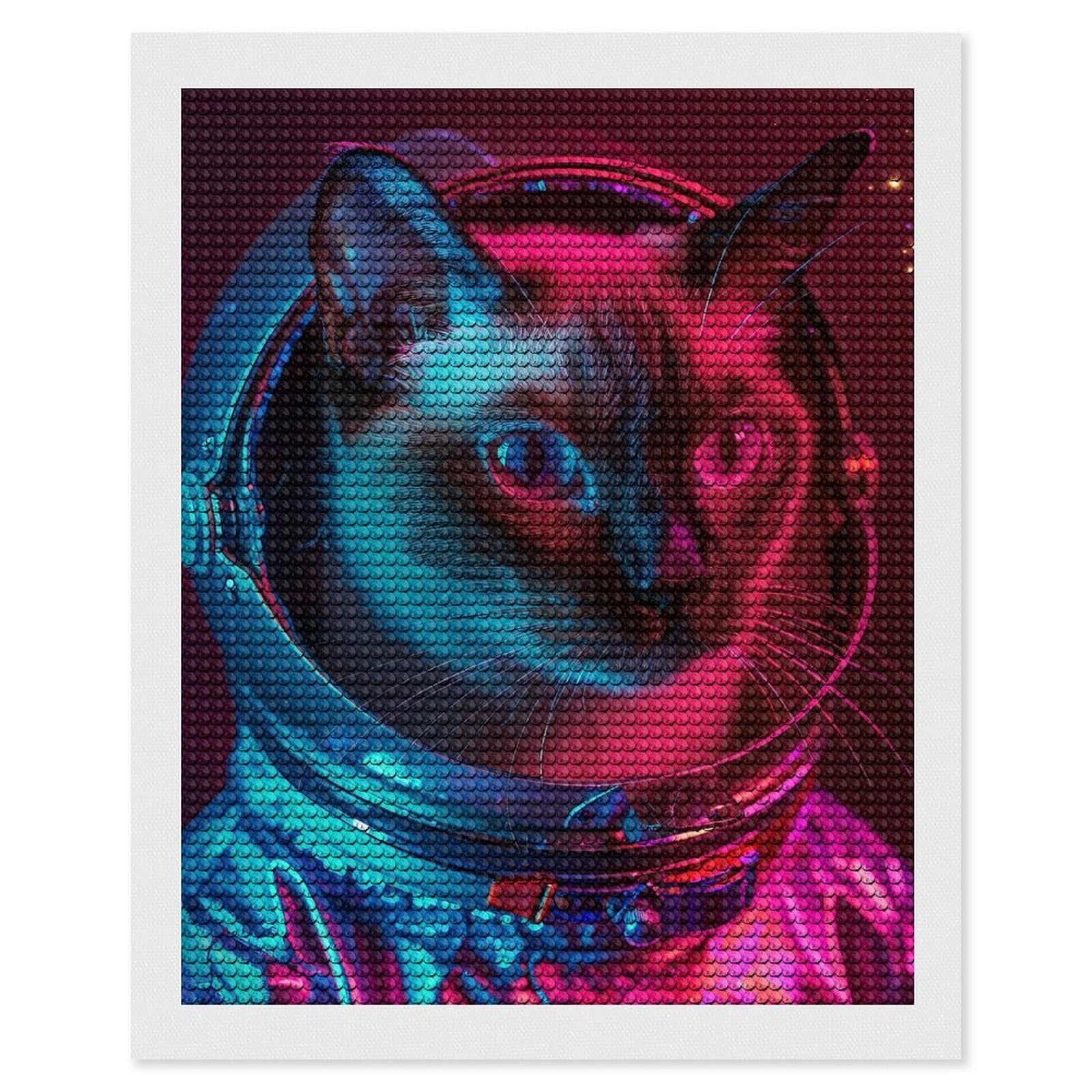 Junmoney Siamese Round Drill Diamond Painting 16"x20", Satisfying Creative Project, Complete Accessories, Printed Canvas