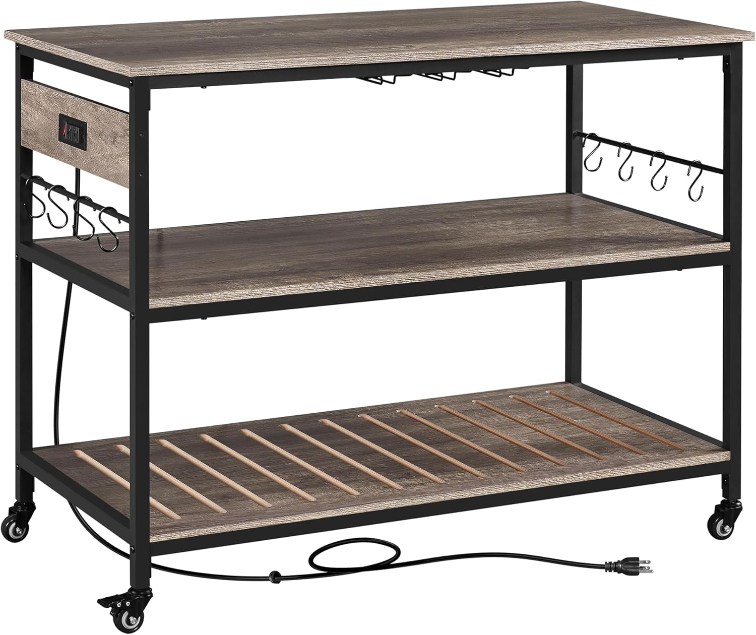 Yaheetech Kitchen Island with Storage, showing all components