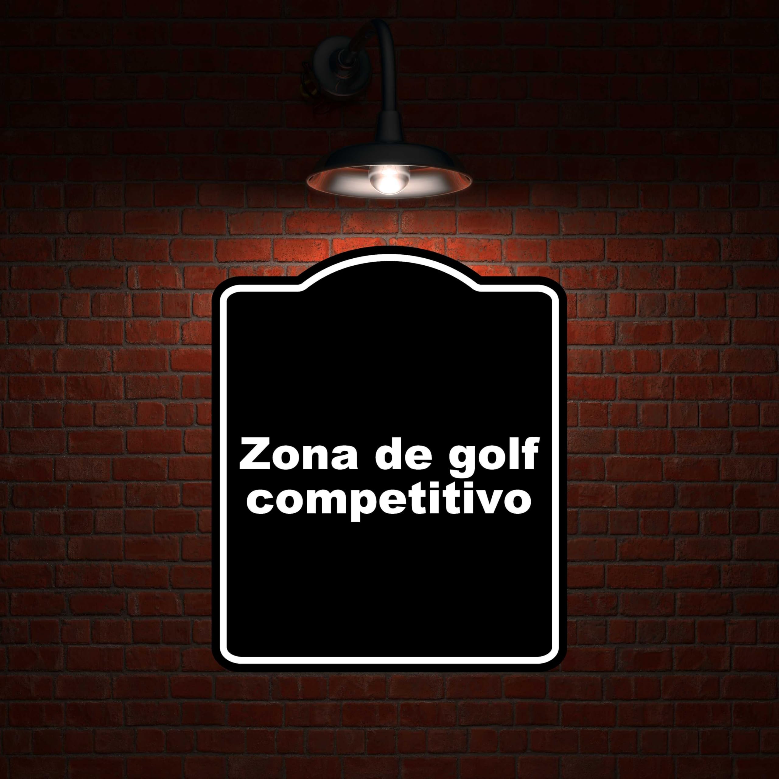 Zona de golf competitivo BLACK Aluminum Composite Sign 15 x 18 inches