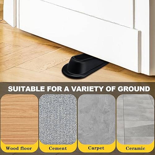 Miniatura 6 de Frienda 24 tapones de puerta resistentes para puerta con cuña de goma para la parte inferior de la puerta, azulejos, hormigón, piso de madera