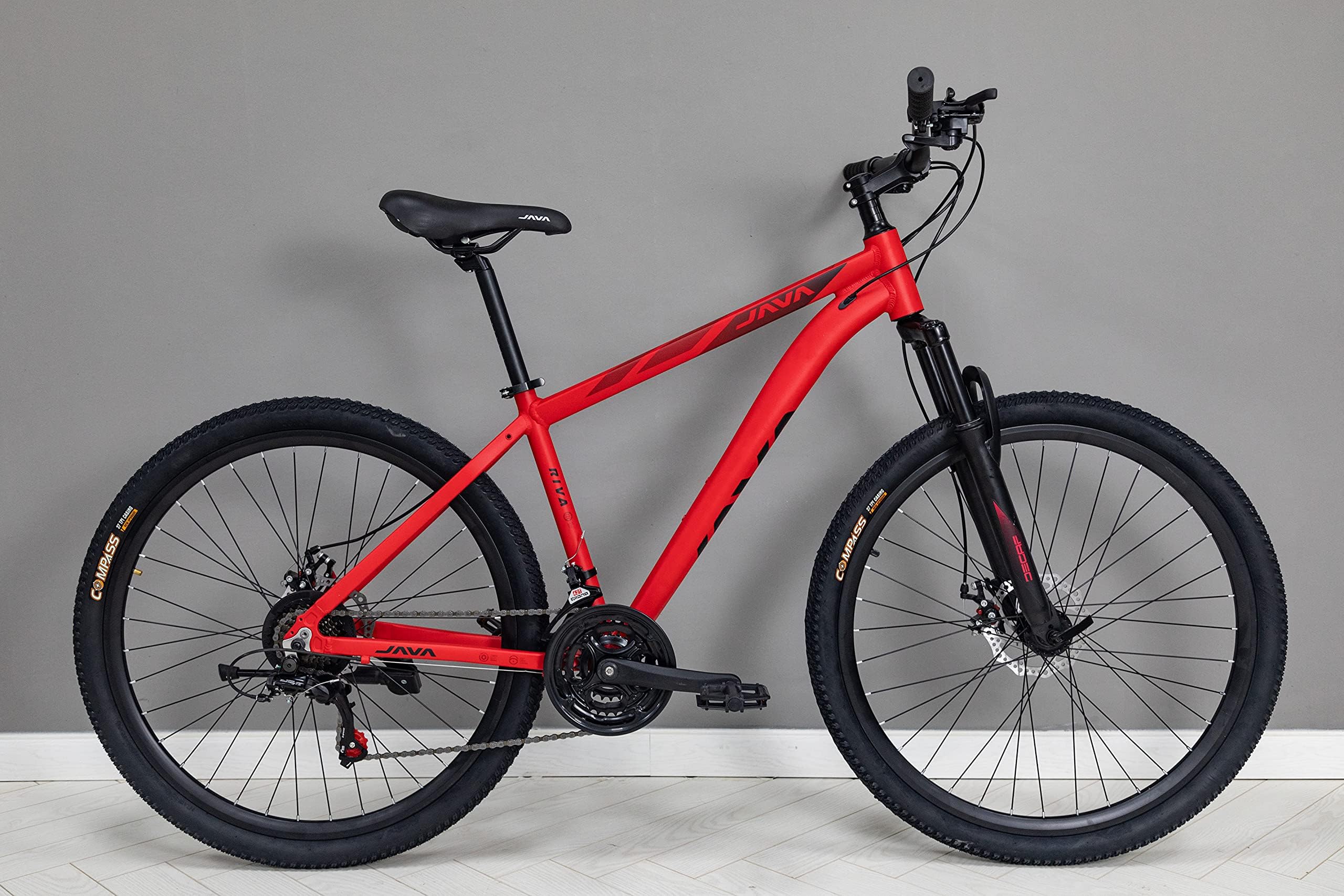 Java Riva 27.5 Inch Aluminum Mountain Bike Xc Mtb Bicycle (Red)- 100% Pre-Installed Bike