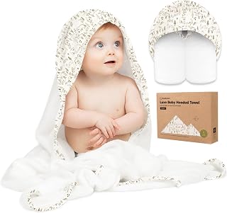 KeaBabies Babyhandtuch mit Kapuze für Neugeborene, 89x89cm (Wildwood, Regular)