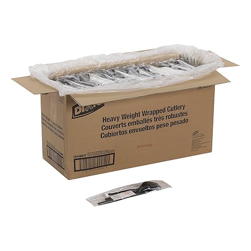 Miniatura 4 de Dixie CH56NSPC7 conjunto de cubiertos (tenedor, cuchillo, cuchara), servilleta, sal y pimienta de poliestireno para peso pesado, de color negro
