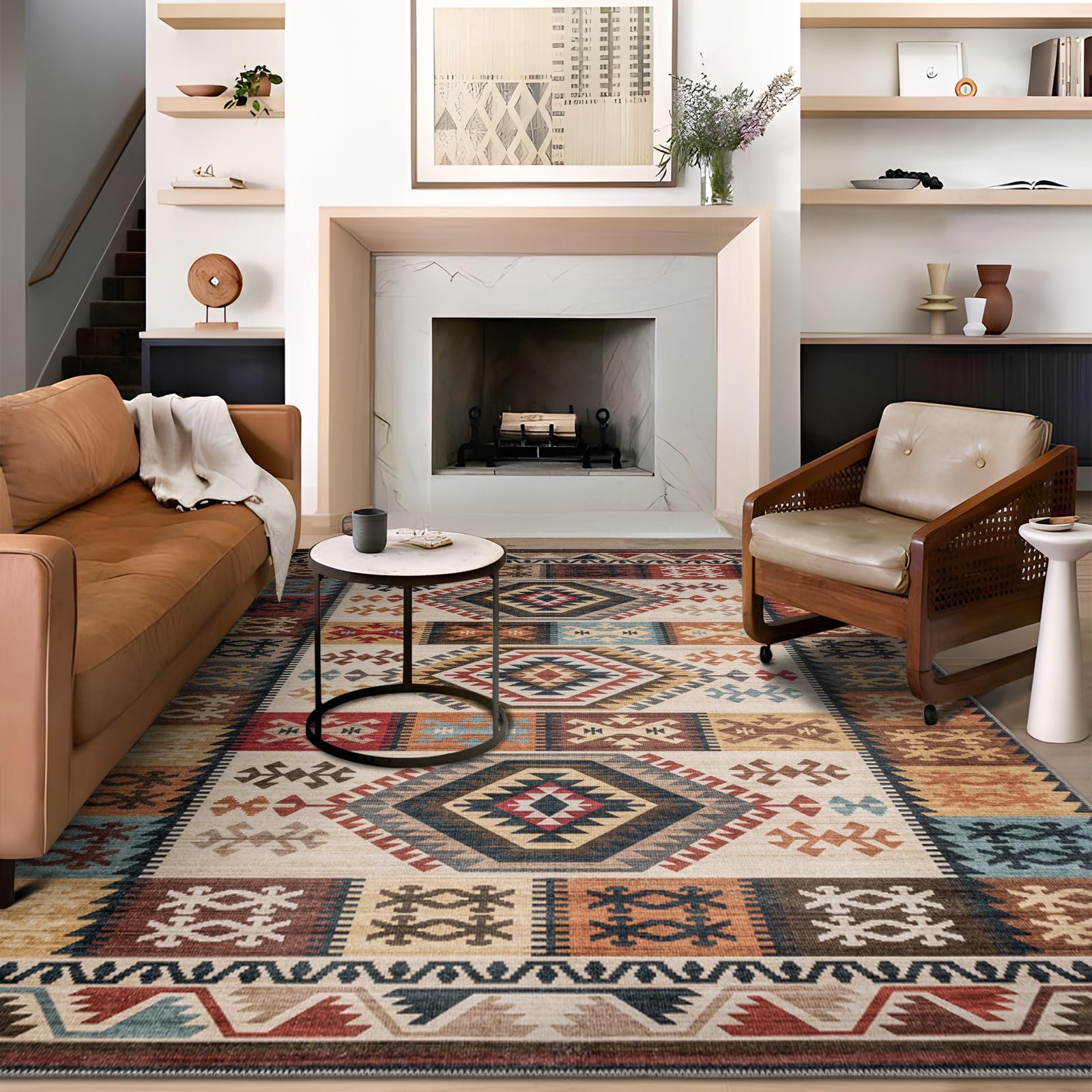 Amazon.com: SAFAVIEH Kilim Collection Area Rug - 6' Square, Brown ...