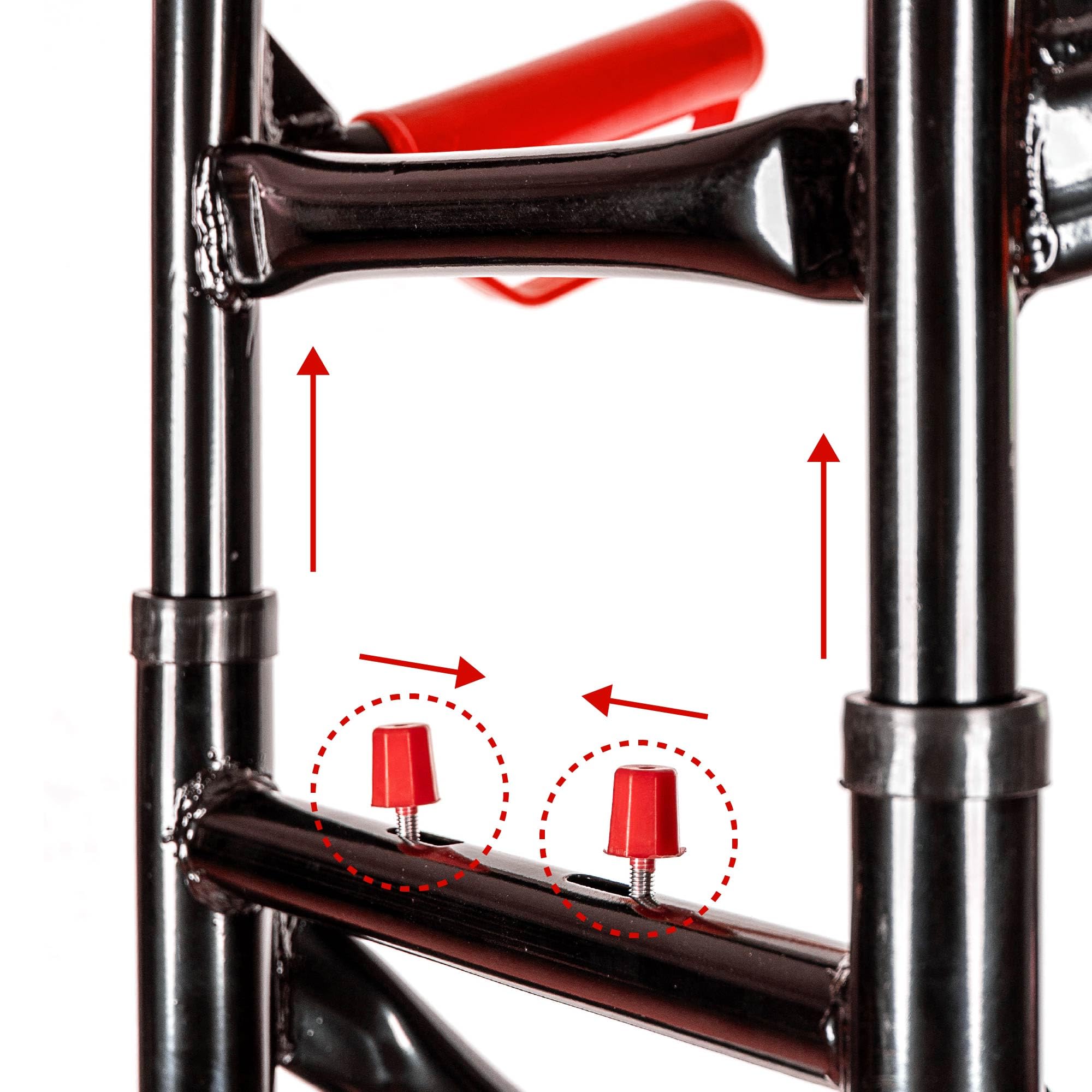 IlGruppone Carrello Portapacchi per Scale Pieghevole con 6 Ruote in Gomma Portatutto capacità Carico 150 kg Altezza Regolabile - Rosso