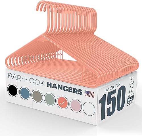 Miniatura 45 de Perchas de plástico fuertes hechas en Estados Unidos a granel, 20, 30, 50, 100 unidades, disponibles, para ropa de lavandería, perchas de plástico