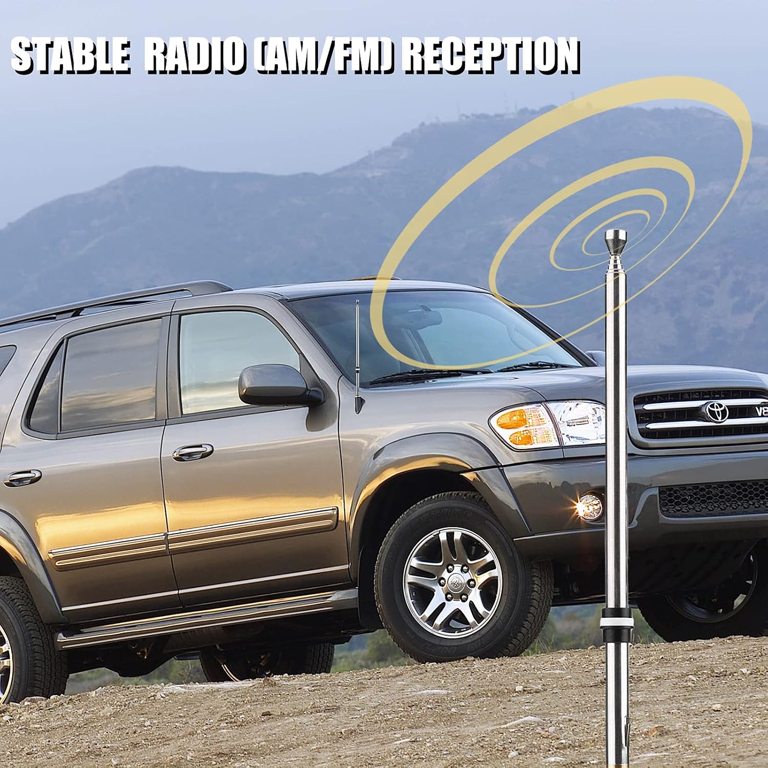 Power Car Antenna mast w/Cable Compatible for Toyota Sequoia 2001-2007 Radio Replacement 86337-AF011