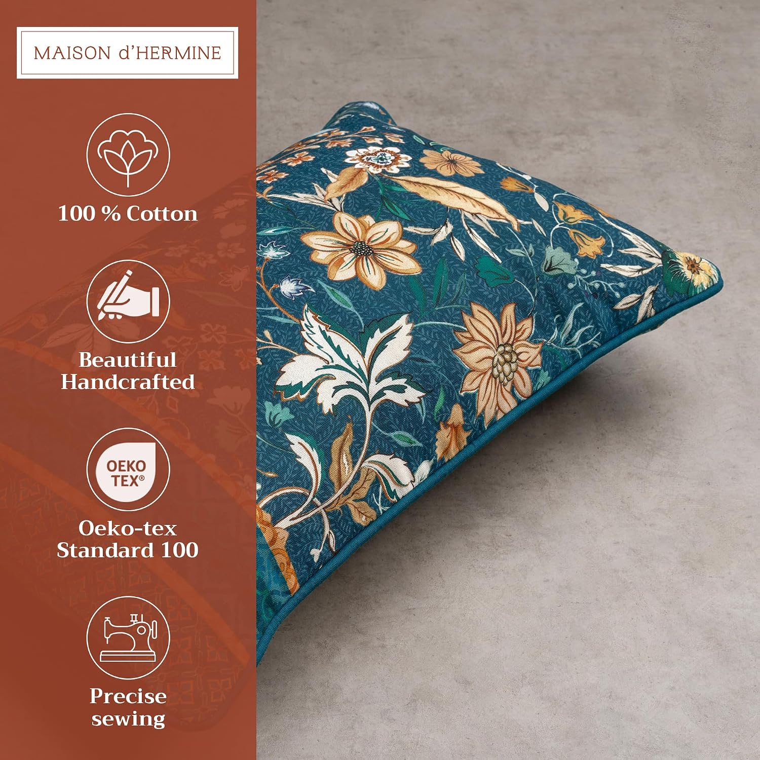 Maison d' Hermine Throw Pillow Covers 100% Cotton (12" x 20" - Pack of 1) image 3