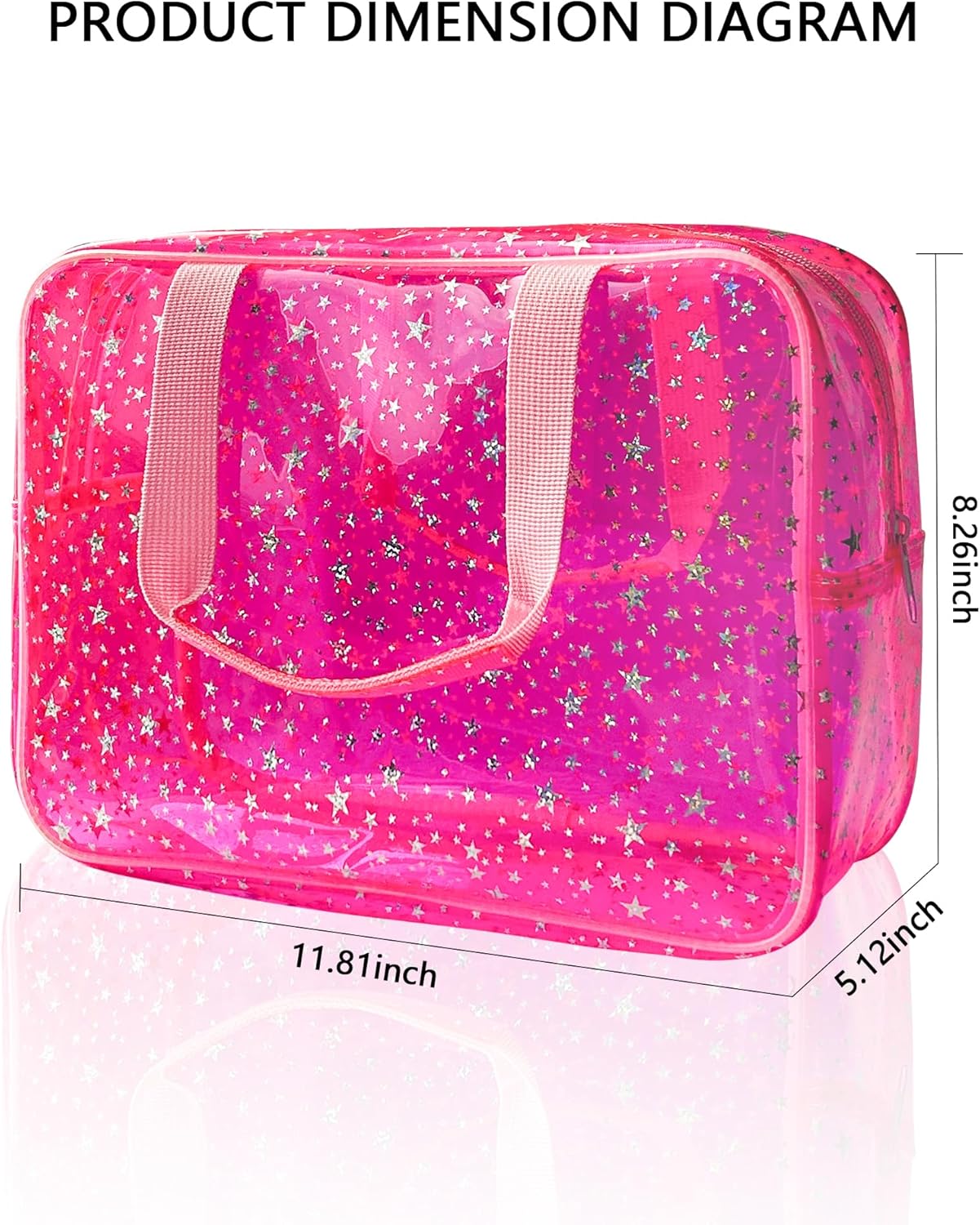 ONEART Waterproof PVC Cosmetic Bag - Clear Makeup Pouch for Travel Toiletry Organizer - Wrinkle-Resistant & Lightweight (1-Pack) (Black) - Image 2