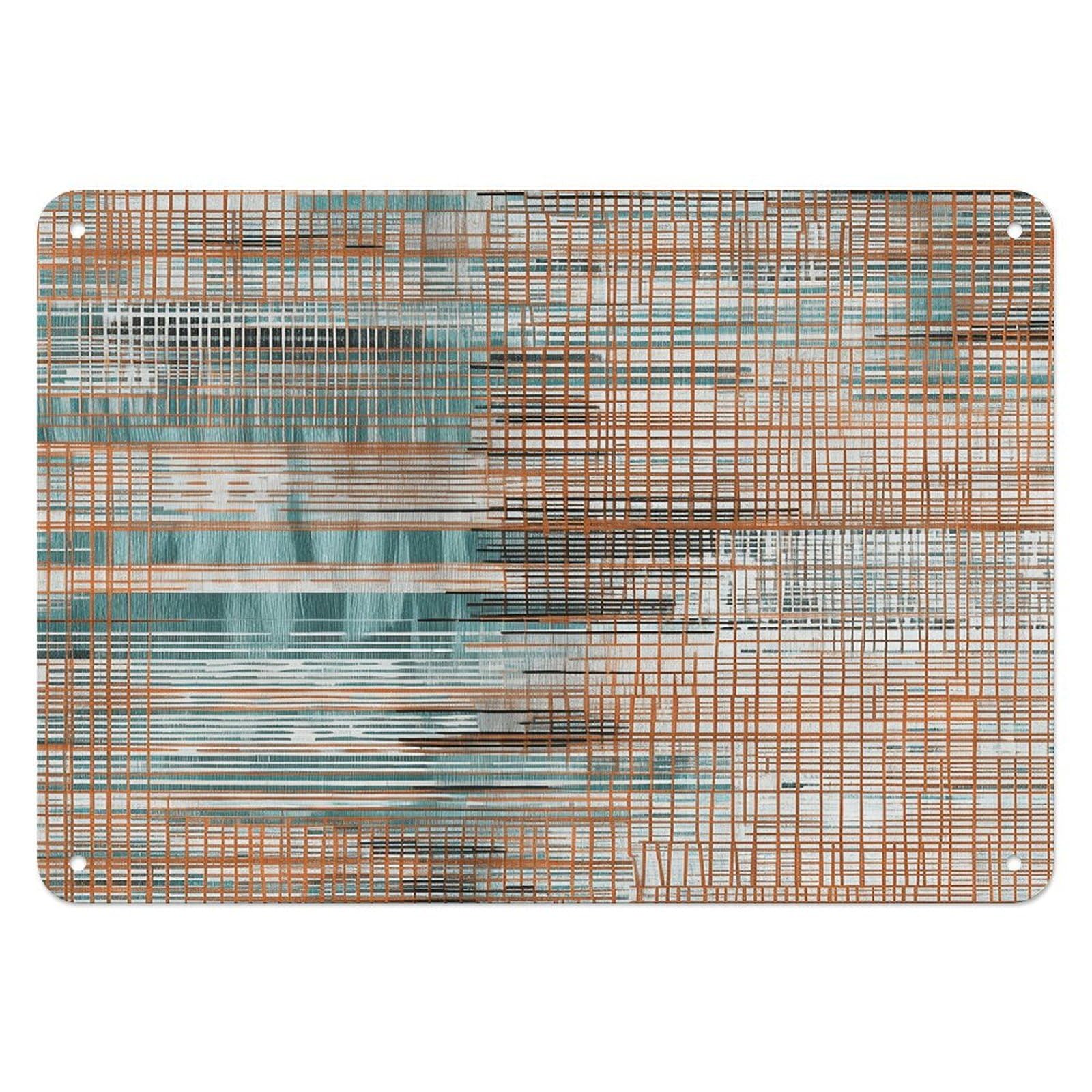 Fekiloot Style Orange Abstract Pattern Wall Decor Iron Painting Metal Sign