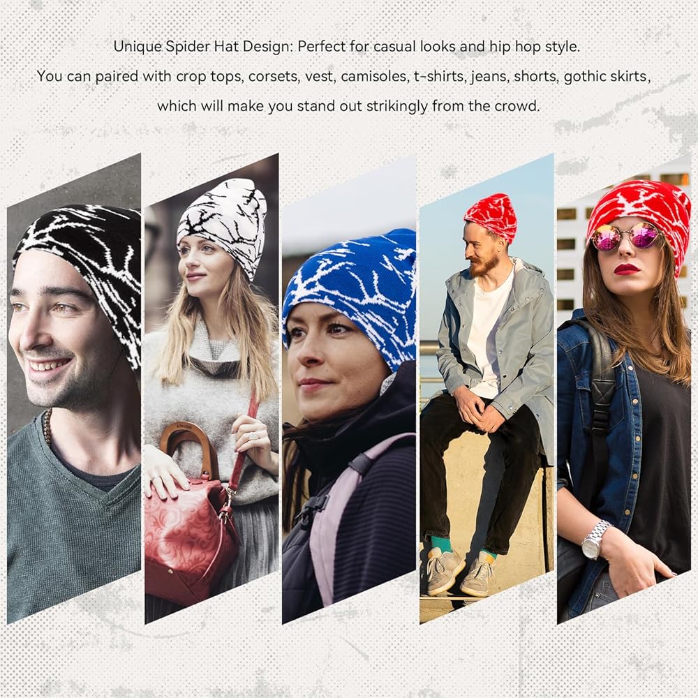 Taowave Arcteryx Beanie,Y2K Lightning Pattern Wool Acrylic Knitted