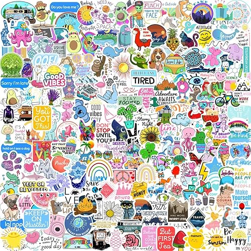 Miniatura 1 de 310 calcomanías para botellas de agua, bonitas calcomanías estéticas impermeables, 310 unidadespaquete, laptop, monopatín, teléfono, computadora,