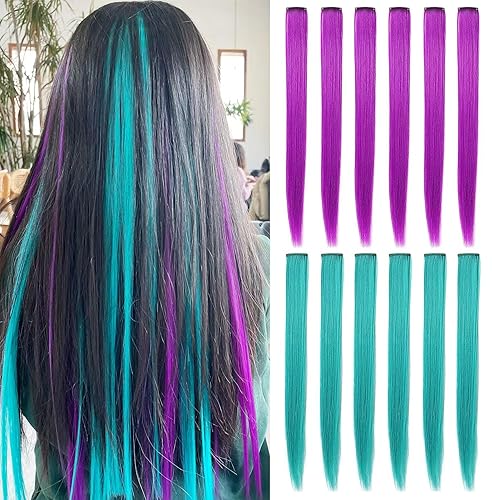 Miniatura 10 de 9 piezas de extensiones de cabello rosa ahumado con clip para fiesta de princesa, peluca de disfraces de Navidad para mujer (rosa claro)