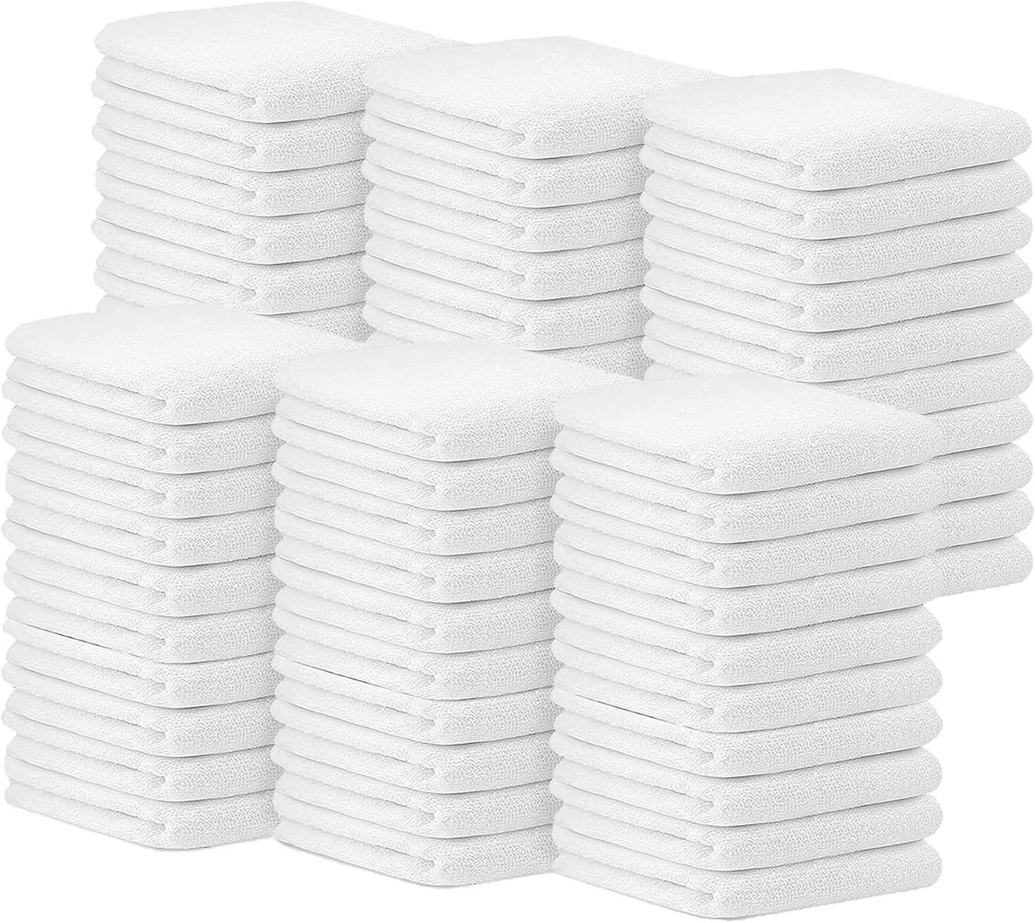 Avalon Towels Bar Mop Towels (60 Pack) 14x17 Inch 100% Cotton Terry Cloth Rags - Absorbent, Durable, Reusable Cleaning Cloths for Kitchen & Shop (White)