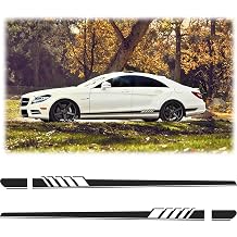 x xotic tech 2 قطعة 225 CM الرياضة سباق سيارة الجانب تنورة ملصق الجسم الفينيل صائق متوافق مع مرسيدس بنز الفئة C W205 C180 C200 C230 C280 C300 C320 C350 C63 AMG الأسود