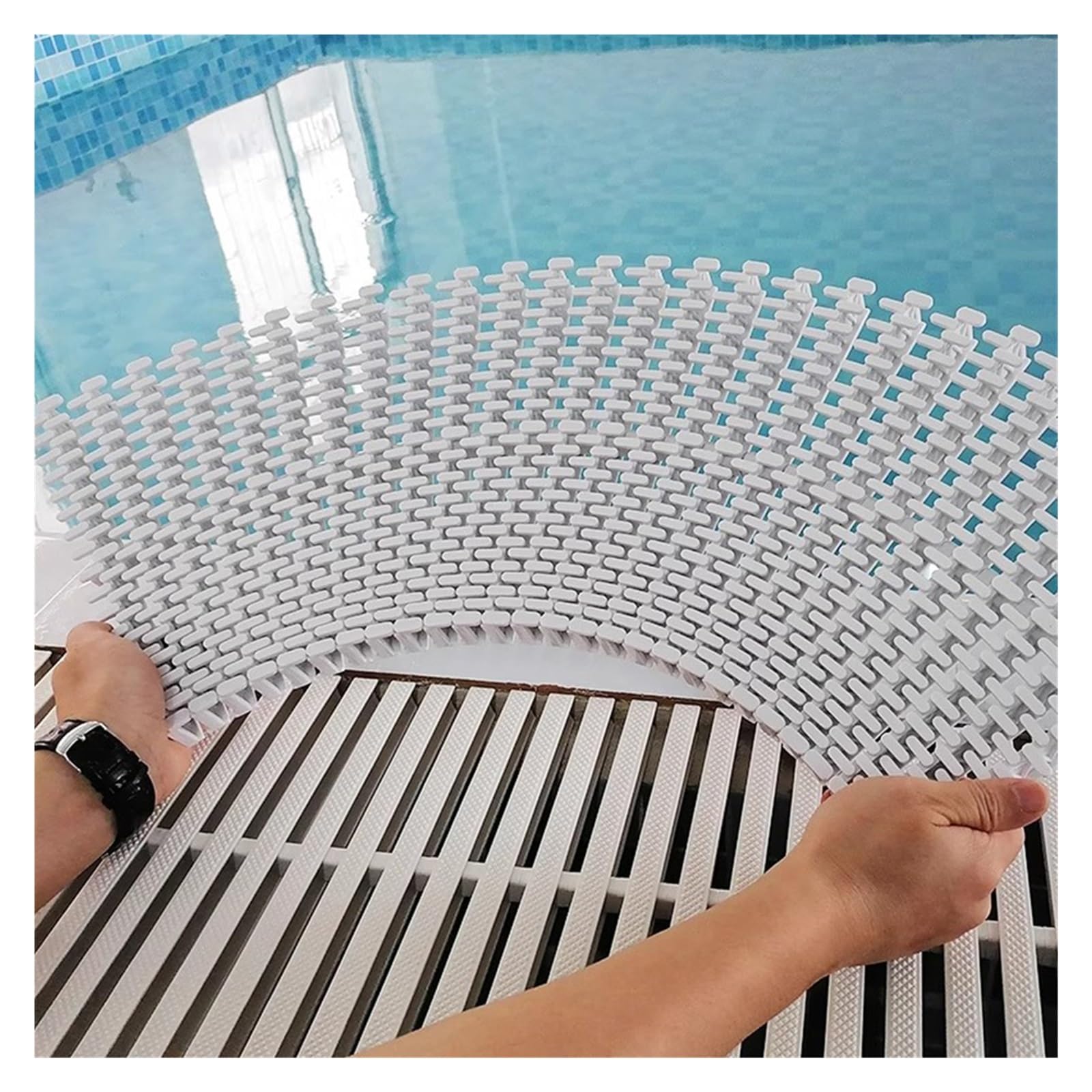 Swimming Pool Drainage Overflow Grate, PPS Plastic Durable Channel Grate, Splicable Shower Drain Grill Grid, Anti Slip Floor Drain Cover For Outdoor Driveways Patios ( Color : 25x100cm/9.84x39.37in ,