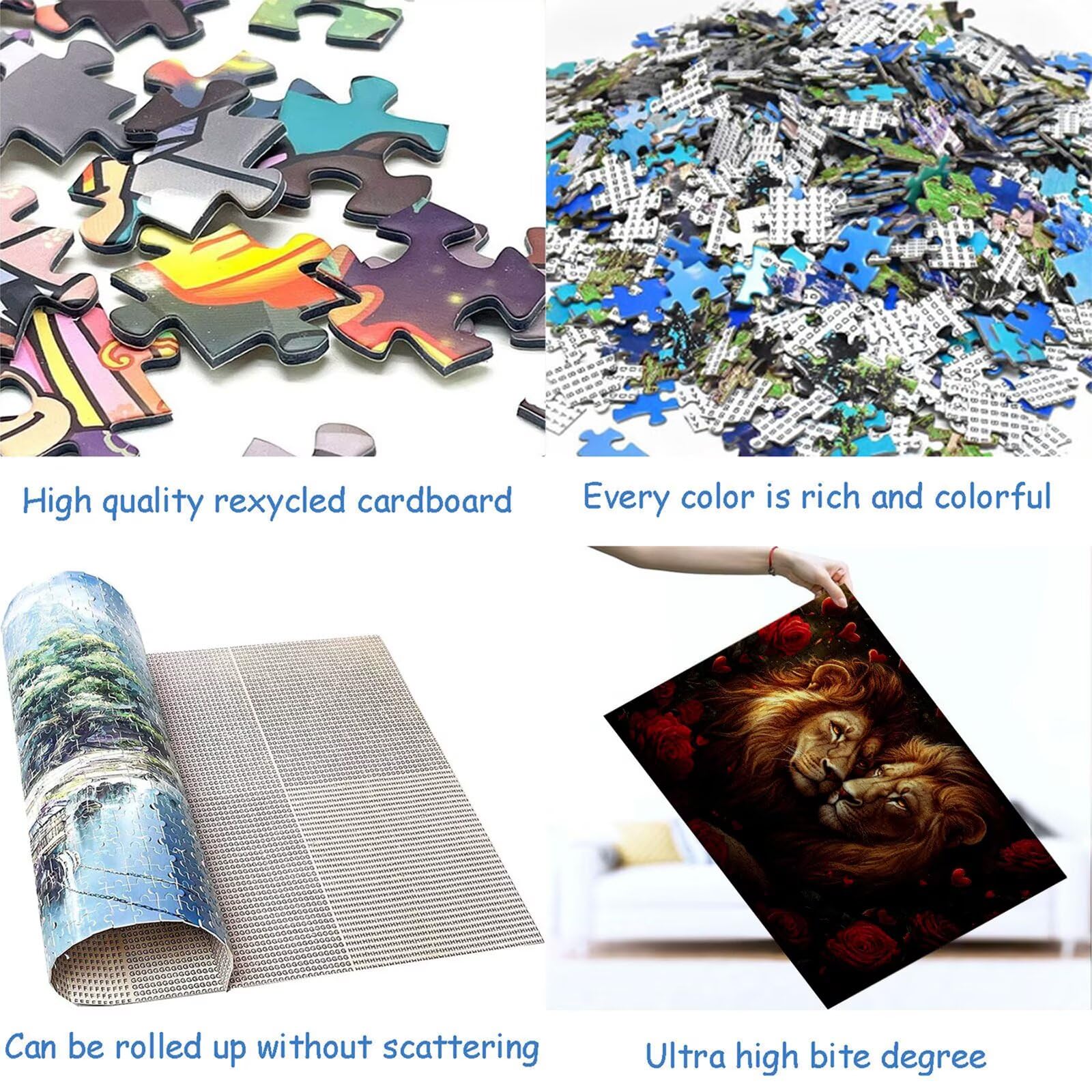 Puzzle 4000 elementów lew puzzle dla dorosłych różowe 141x87cm Unikalne rzemiosło klasyczne 3D drewniana układanka do rodzinnych gier aktywnych, układanka do samodzielnego wykonania nawet do dekoracji