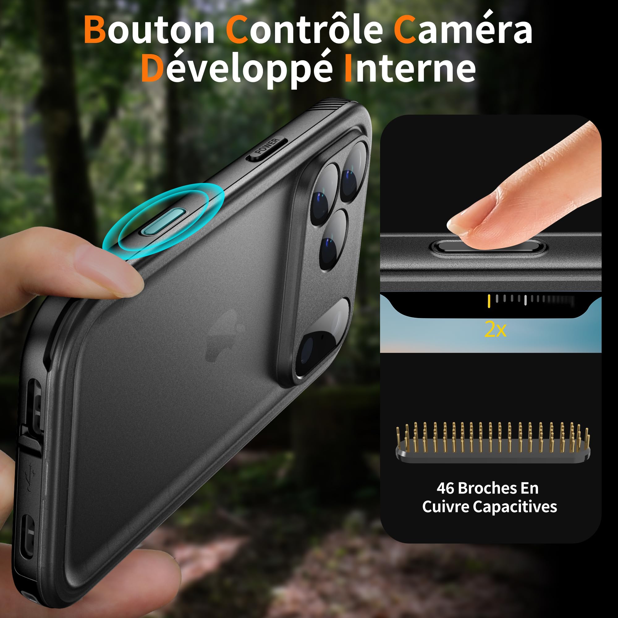 Cozycase Support Téléphone Velo Moto pour iPhone 17 Pro Etanche IP68 Antichoc - Metal Suport Vélo Route VTT Scooter Trotinette Guidon Bicyclette Sportive avec Écran Tactile Pluie Bike Holder