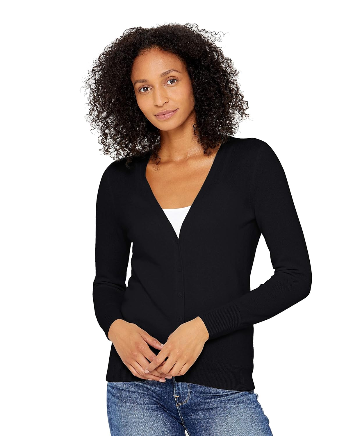 State Cashmere Womens Button Front V-Neck Cardigan 100 Pure Cashmere Long Sleeve Sweater