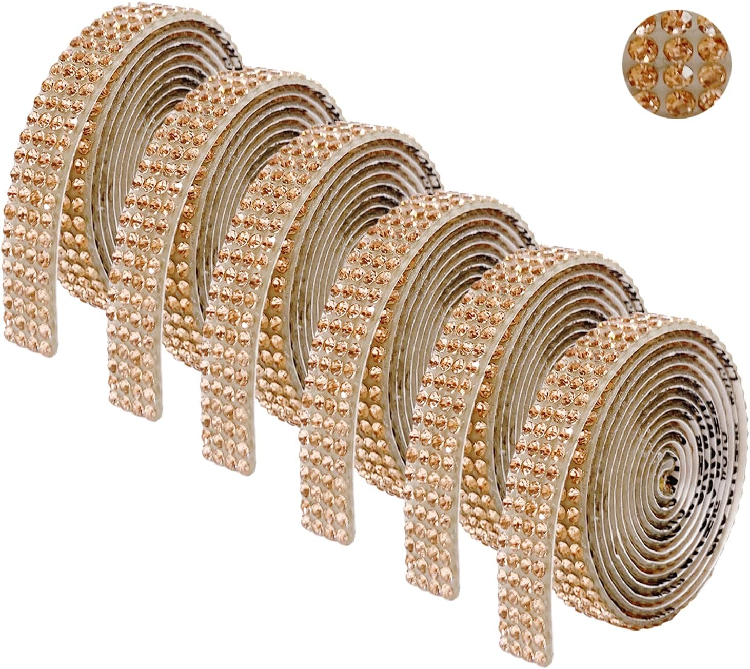 Amazon.com: MOODKEY 6Rolls Self-Adhesive Crystal Rhinestone Diamond ...