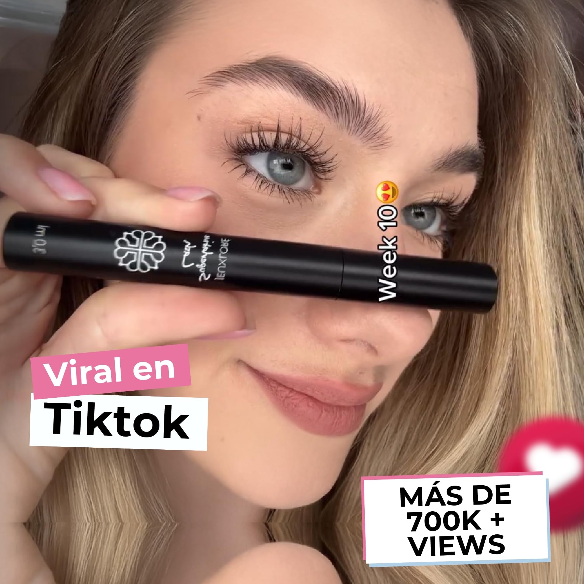 Serum Pestañas 3 ml para Crecimiento Natural - Suero Alargador para Pestañas y Cejas Más Largas y Densas, Alternativa a Lifting, Pestañas Postizas, Rímel Volumen y Magnetismo, Fórmula Vegana y Segura