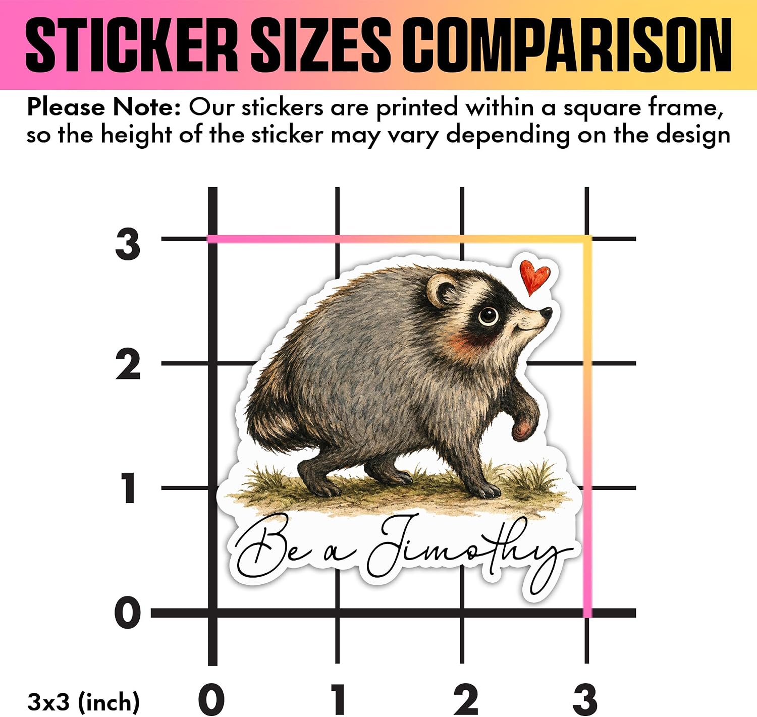 VOTANTA (3 Pcs, 3 inch) - Jimothy Raccoon Sticker, Viral Seattle Raccoon Meme Stickers, Seattle Feral Legend Funny Short Spine Wildlife Animal Lover Gifts Decoration for Laptops, Phones, Water Bottles image 4