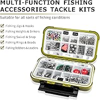 Vista 2 de TRUSCEND Kit de aparejos y accesorios de pesca ampliamente utilizados, caja de aparejos de pesca con aparejos incluidos, gancho de peso giratorio