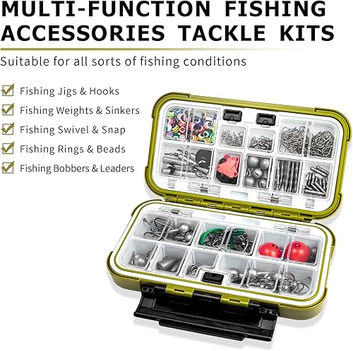 Miniatura 2 de TRUSCEND Kit de aparejos y accesorios de pesca ampliamente utilizados, caja de aparejos de pesca con aparejos incluidos, gancho de peso giratorio