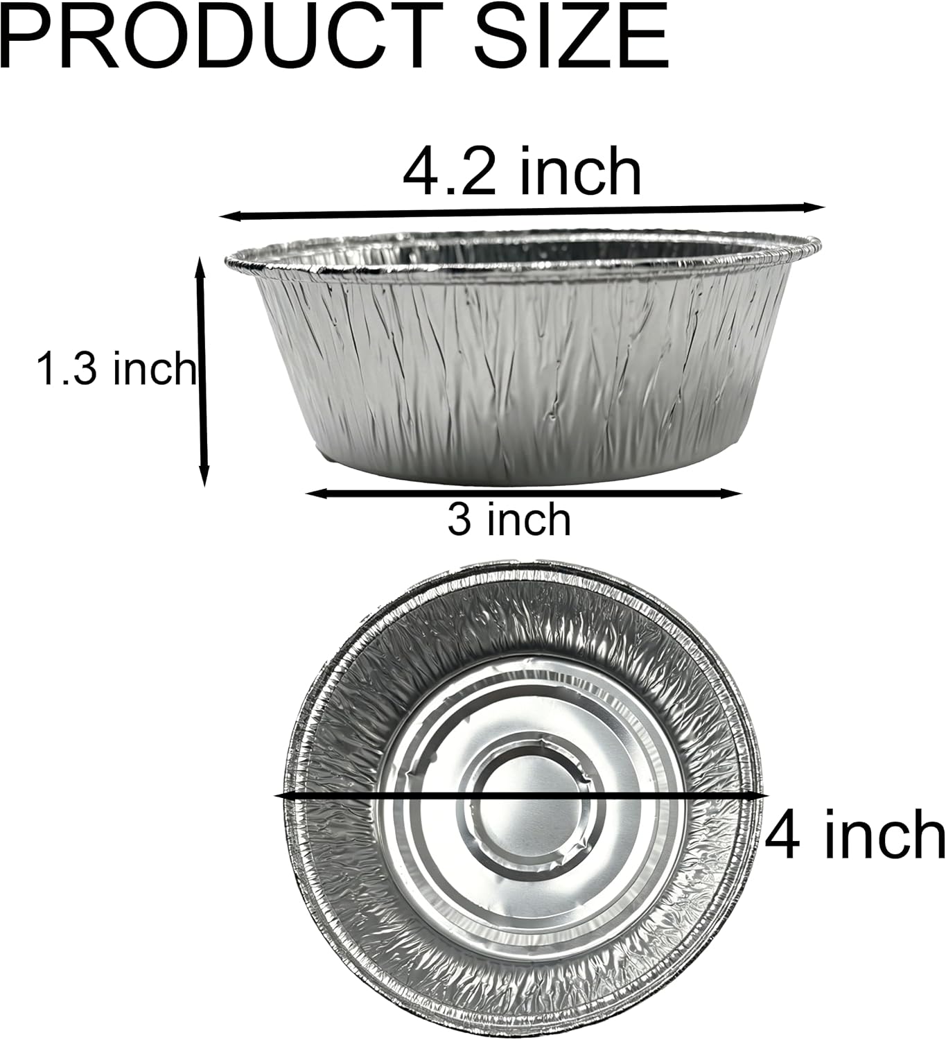 4 Inch Aluminum Mini Pie Pans 50ct Disposable Tins for Chicken Pot Pie