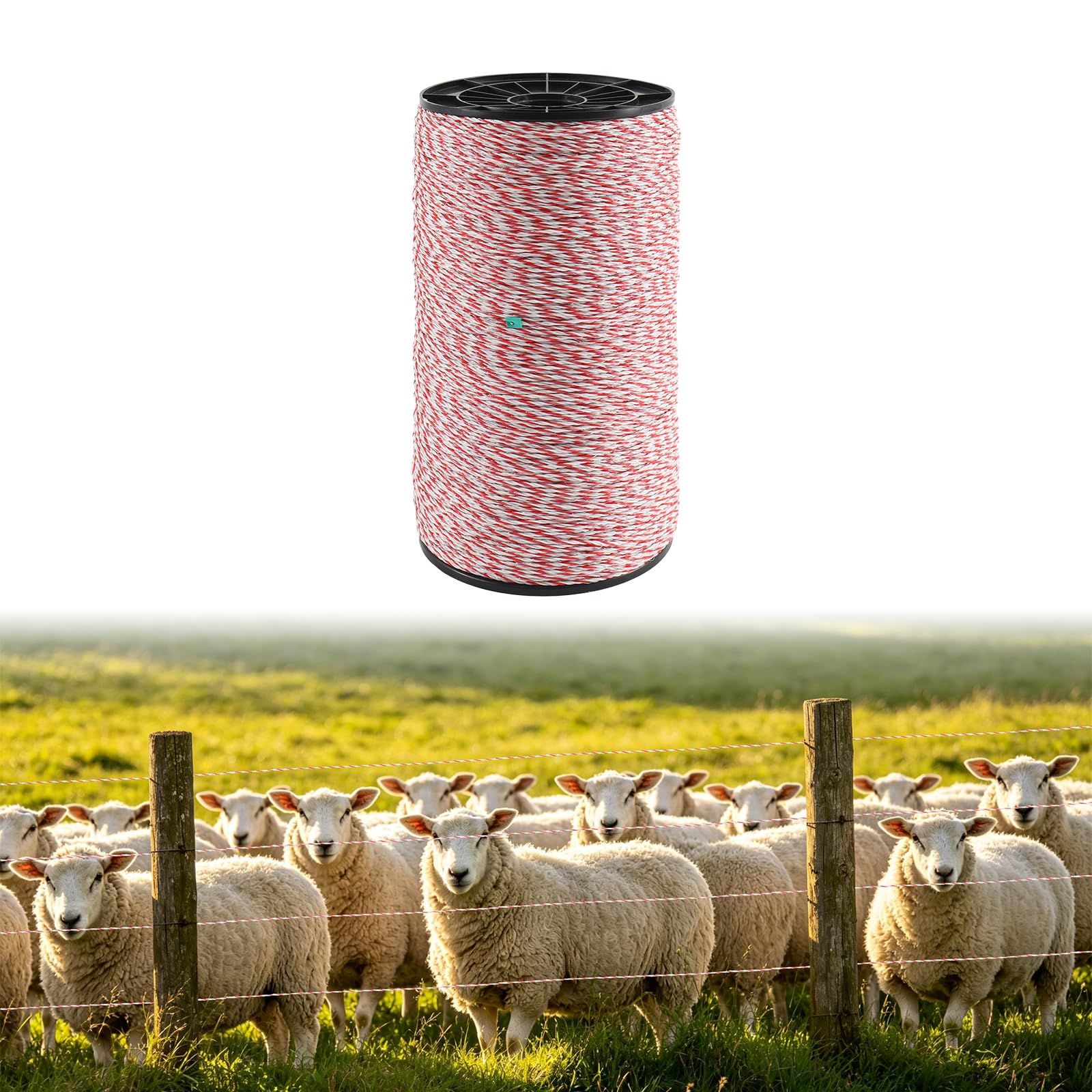 1000M Cuerda para cerca eléctrica, cercas de alambre para ganado de acero inoxidable, cuerda conductora para cerca, para Valla Electrificada para Animales Jabalí Vacas Caballos Perros