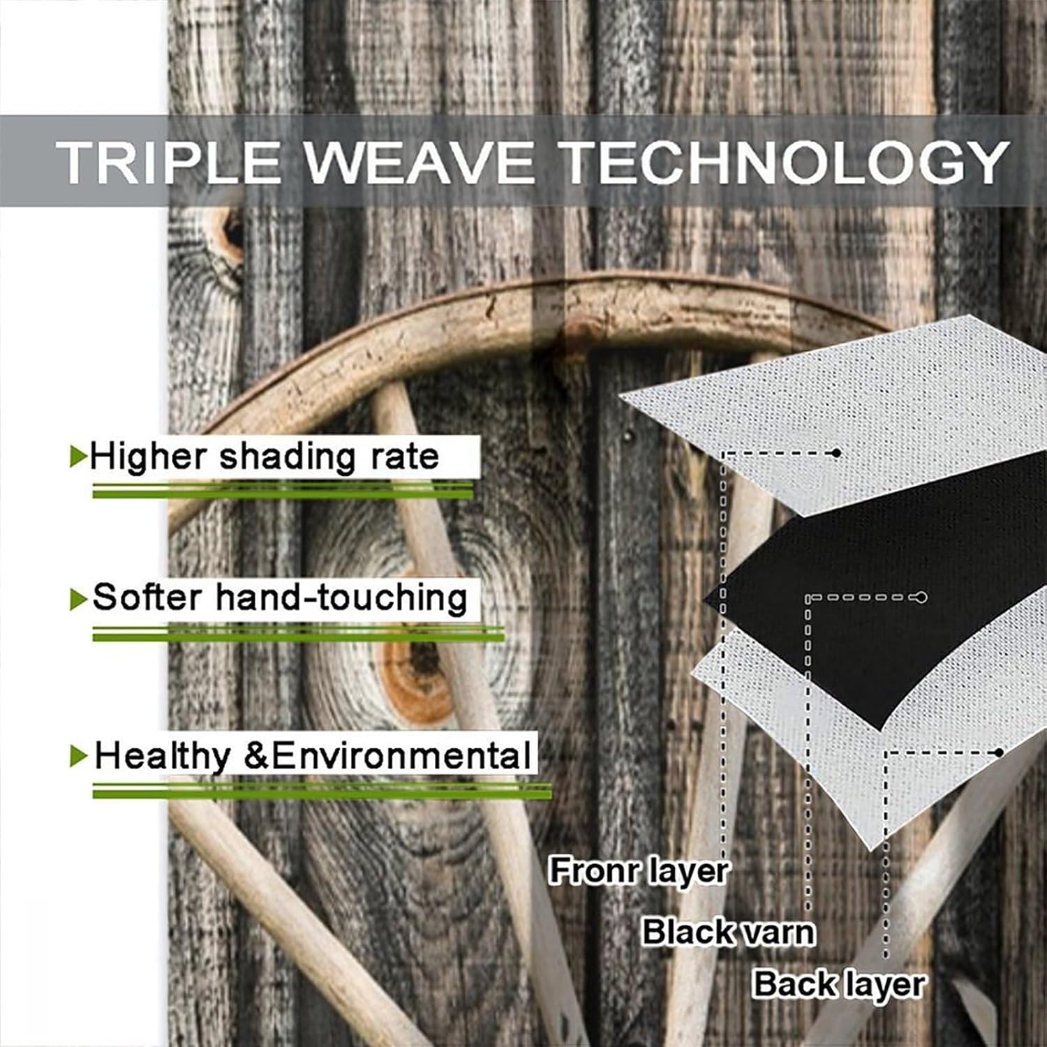 Barn Wood Wagon Wheel Blackout Curtains for Bedroom, Rustic Wooden Barn Door and Vintage Rusty Wheel Rod Pocket Thermal Insulated Room Darkening Curtains Bedroom Curtains 84x84in