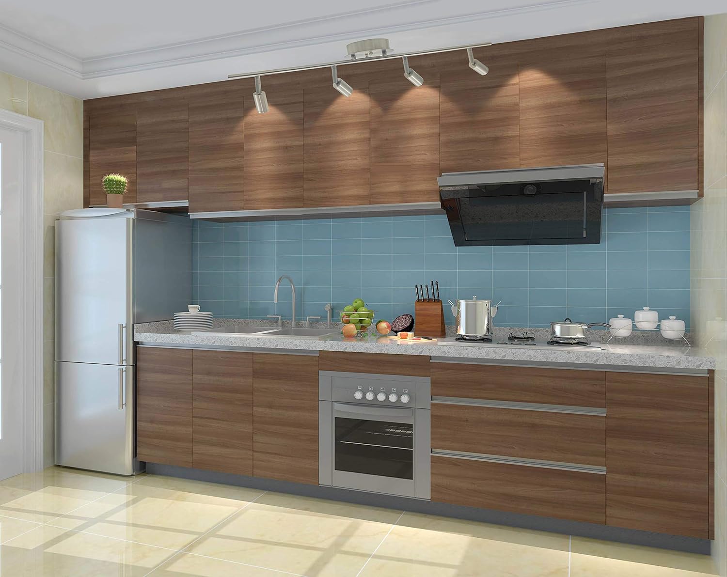 Promo 40% OFF HomeFocus LED 4 Light Track Light,Ceiling Light,Spot Light,Cabinet Lamp Light,LED 12W Included,Metal,Satin Nickel,Adjustable Light Source Direction.