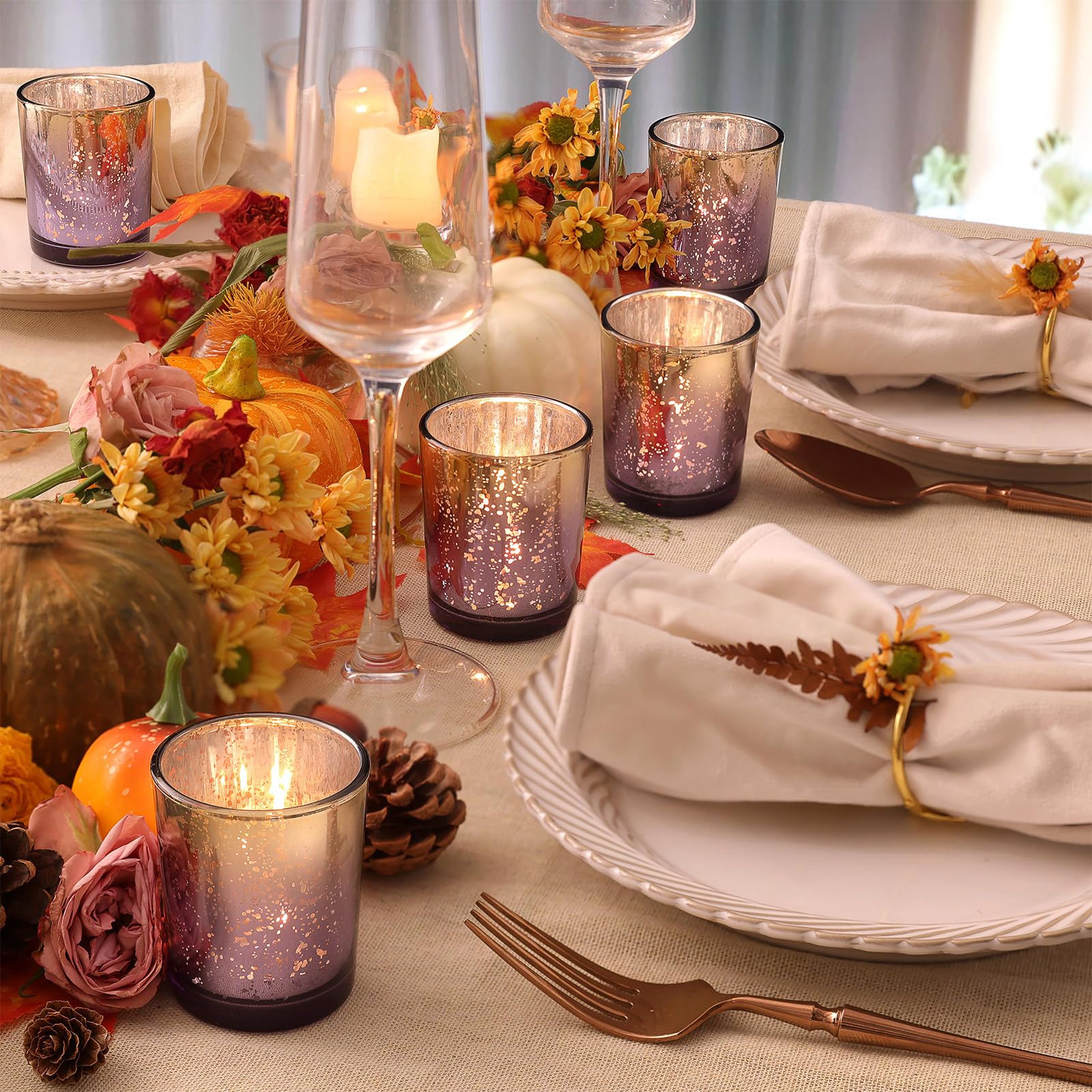 HAVITI 24 Portavelas Dorados, Candelabros Votivos De Vidrio Para Centros De  Mesa De Boda Suministros De, image size:1600x1600