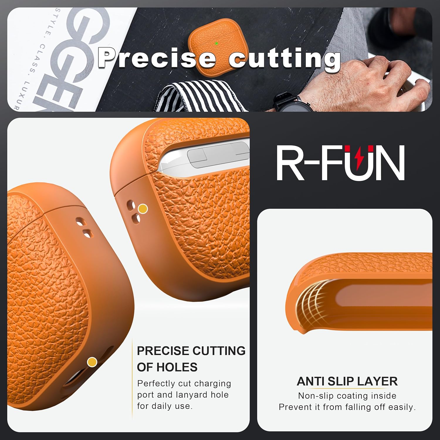 حافظة حماية من آر-فن لسماعات ايربودز 4 2024، جراب حماية أساسي ... - view 5