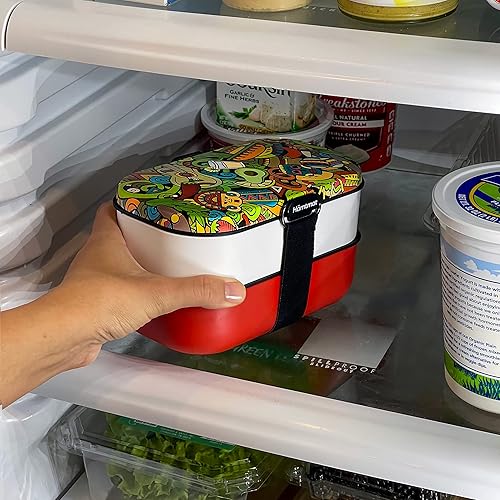 Miniatura 6 de HÄMTMAT Lonchera Bento para adultos, contenedores japoneses para adultos, juego de lonchera para preparación de comidas, lindo recipiente apilable,