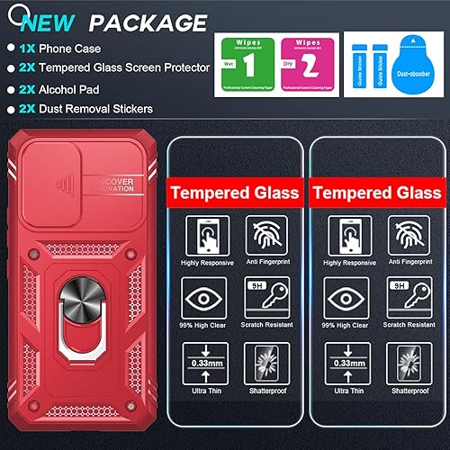Miniatura 8 de LeYi Funda para Samsung A53 5G Galaxy A53 5G con cubierta deslizante para cámara + 2 paquetes protector de pantalla, funda protectora de cuerpo