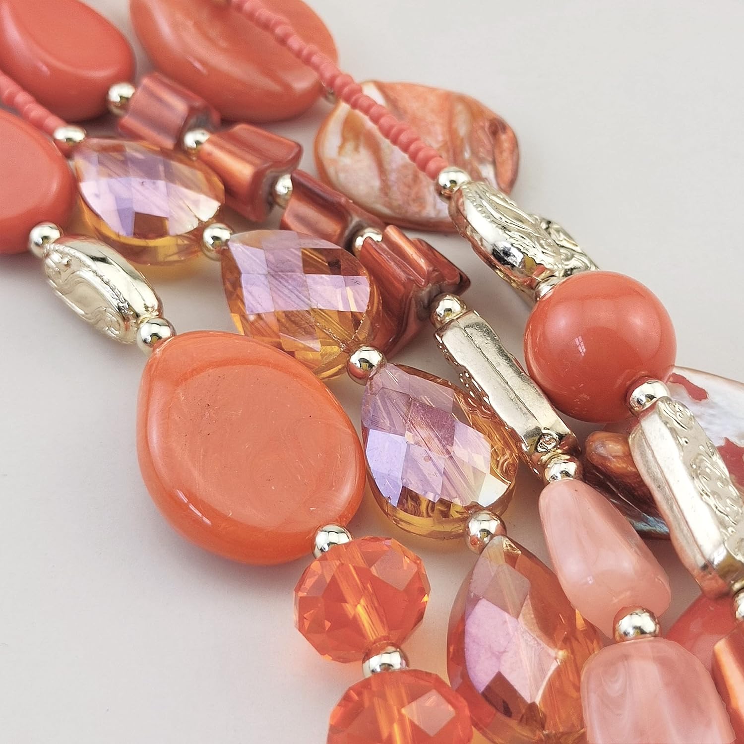 Bocar Multi Layer 5 Strand Statement Collar Beaded Necklace for Women Gift(NK-10376) - Image 4