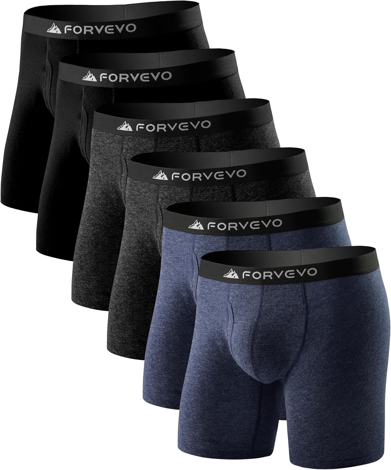 Mens Underwear, Merino Wool Boxer Briefs, Breathable Boxer Shorts for Men, Soft Moisture Wicking Underwear 6 Pack