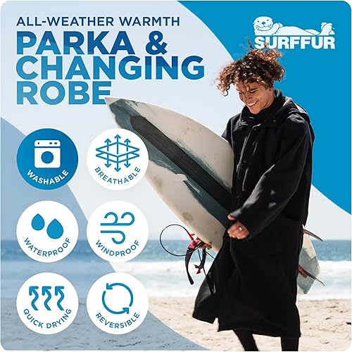 Miniatura 2 de Waterparka - Chaqueta de forro polar cálida para hombres y mujeres - Parka acuática para natación, buceo, surf, resistente al viento, impermeable y