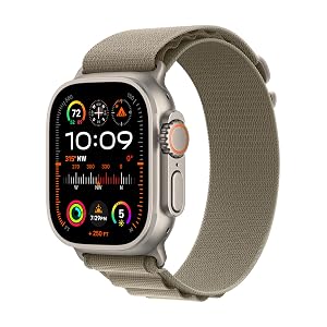 Apple Watch Ultra 2 GPS Cellular 49mm Smartwatch with Rugged Titanium Case Olive Alpine Loop Large Fitness Tracker